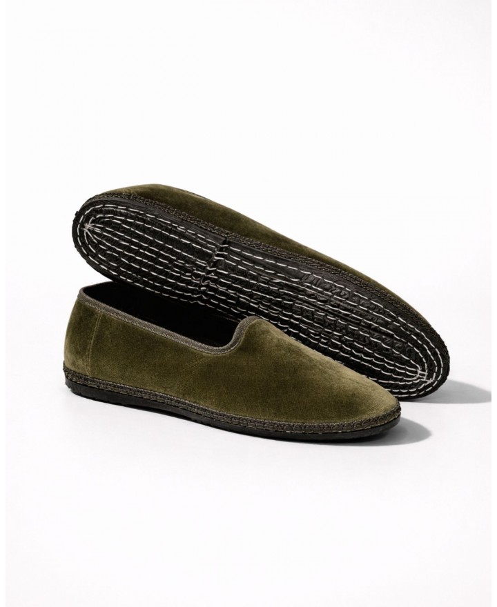 Fratta - Friulane Velluto Liscio Verde Oliva Donna 000205 VERDE OLIVA CON