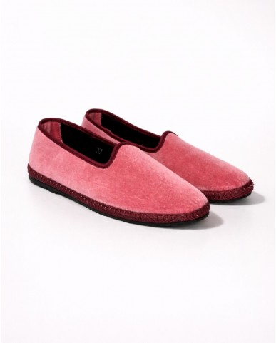 Fratta - Antique Pink Smooth Velvet Friulane for Women 000205 ROSA ANTICO CON