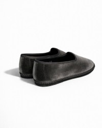 Fratta - Friulane Velluto Liscio Grigio Scuro Donna 000205 GRIGIO SCURO CON