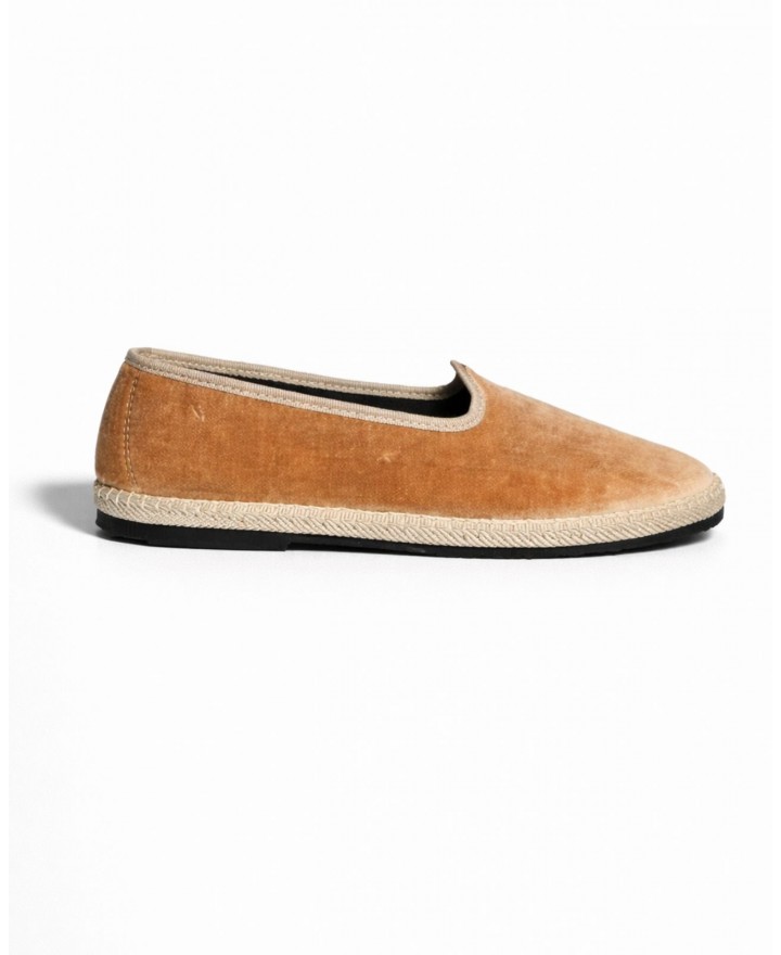 Fratta - Friulane Velluto Liscio Beige Scuro Donna 000205 BEIGE SCURO CON