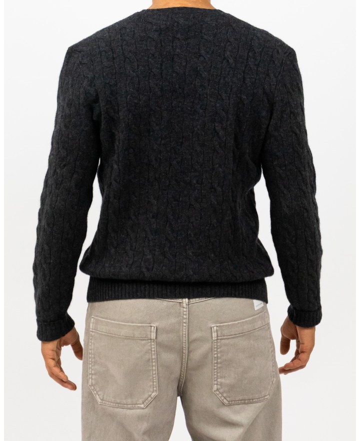 Polo Ralph Lauren - Maglia Girocollo Treccia Antracite Uomo 710876762013