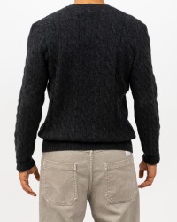 Polo Ralph Lauren - Men's Anthracite Cable Knit Crew Neck Sweater 710876762013 I25