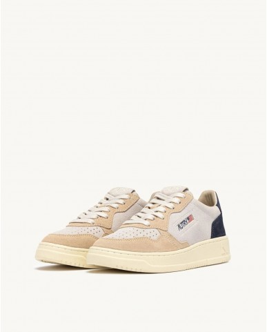 Autry - Men's Medalist Suede Beige/Blue Shoe AULM TS29 CON