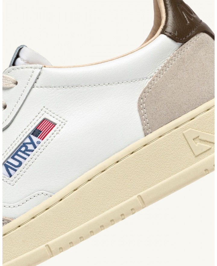 Autry - Scarpa Medalist Pelle/Suede Bianca/Marrone Donna AULW LS15 CON