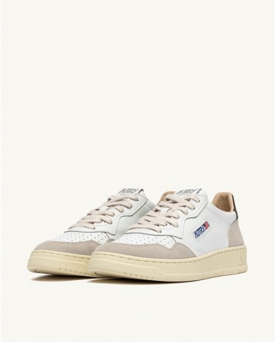 Autry - Scarpa Medalist Pelle/Suede Bianca/Marrone Donna AULW LS15 CON