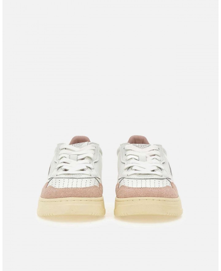 Autry - Scarpa Medalist Pelle Bicolor Glitter Rosa Donna AULW PK06 CON