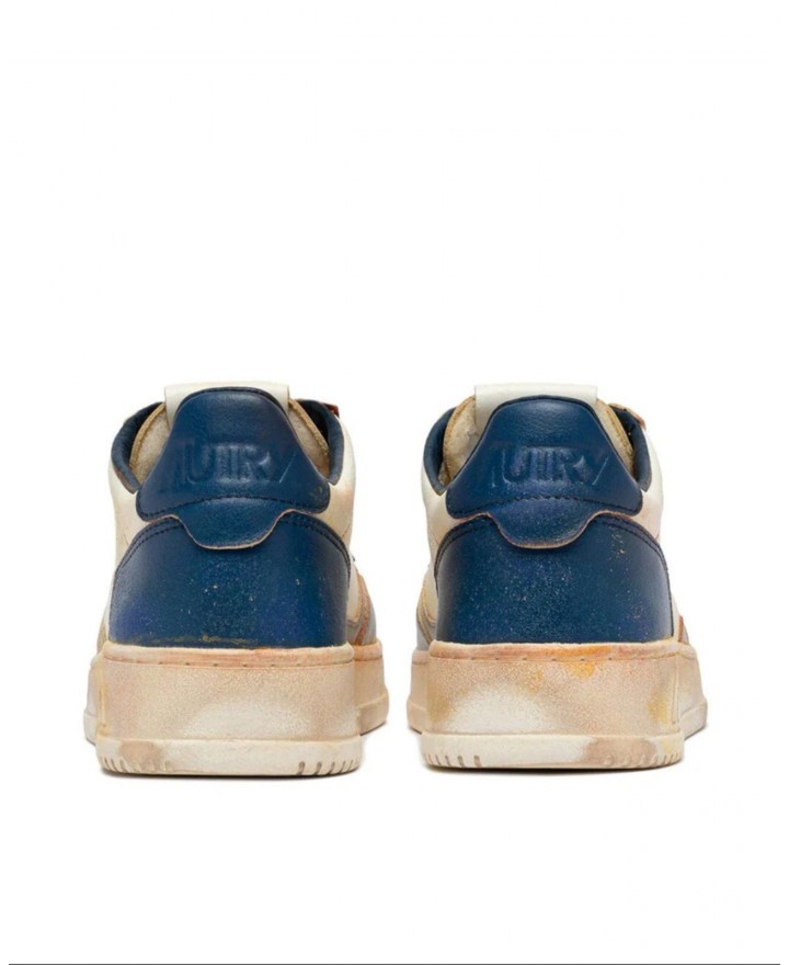 Autry - Medalist Supervintage Shoe in Gray/Blue Leather for Men AVLM SV09 CON