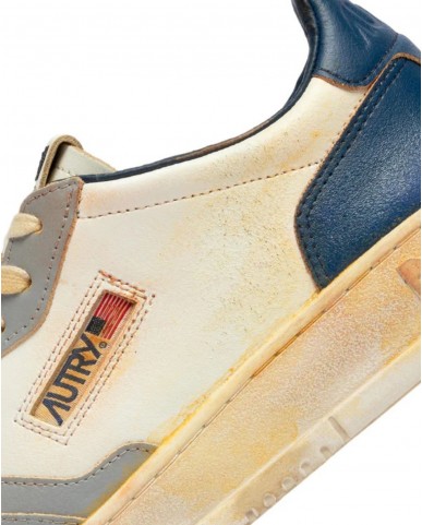 Autry - Medalist Supervintage Shoe in Gray/Blue Leather for Men AVLM SV09 CON