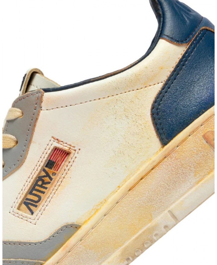 Autry - Medalist Supervintage Shoe in Gray/Blue Leather for Men AVLM SV09 CON