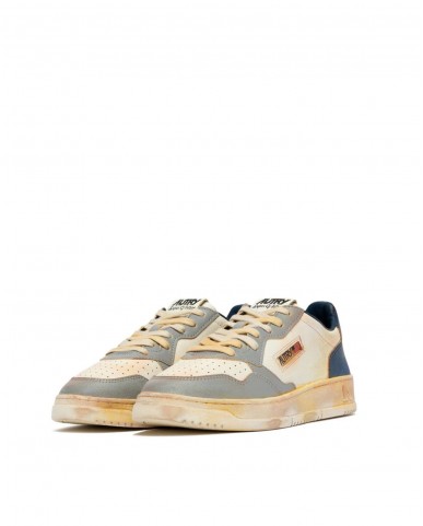 Autry - Medalist Supervintage Shoe in Gray/Blue Leather for Men AVLM SV09 CON