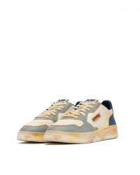 Autry - Medalist Supervintage Shoe in Gray/Blue Leather for Men AVLM SV09 CON