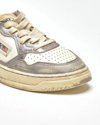 Autry - Medalist Supervintage Shoe in Gray/Silver Leather for Women AVLW MT09 CON