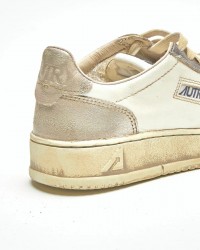 Autry - Medalist Supervintage Shoe in Gray/Silver Leather for Women AVLW MT09 CON