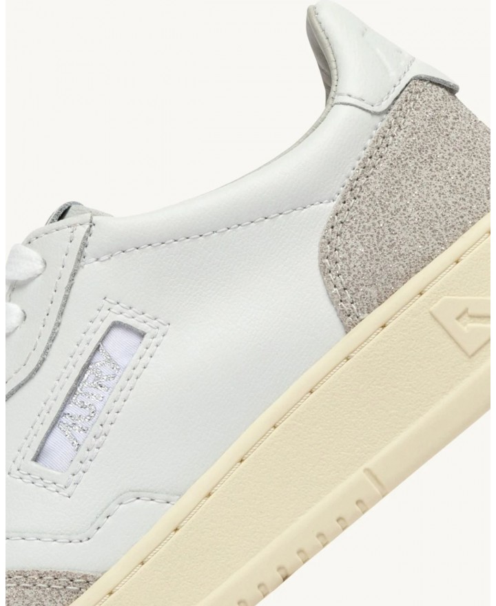 Autry - Scarpa Medalist Pelle Bicolor Glitter Grigio Donna AULW PK01 CON