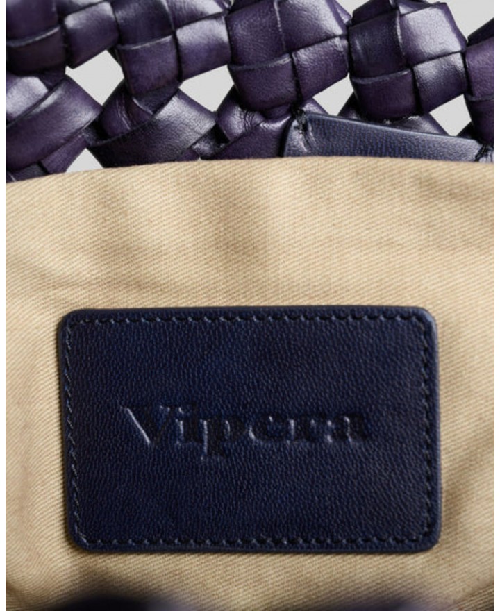 Vipera - Mondrain Big Knot Blue Leather Women's Bag BK38 1018 DARK BLUE CON