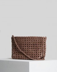 Vipera - Mondrain Big Knot Taupe Leather Women's Bag BK38 1021 TAUPE CON