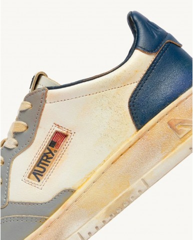 Autry - Scarpa Medalist Supervintage Pelle Grigia/Blu Uomo AVLM SV09 CON