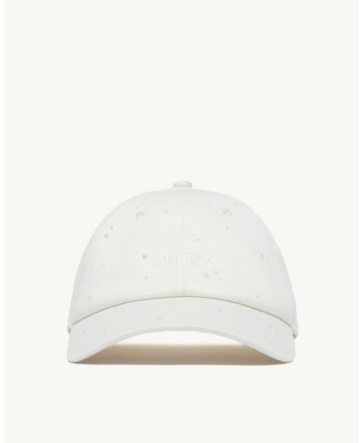 Autry - White Baseball Cap with Beads ACPU 076W P26