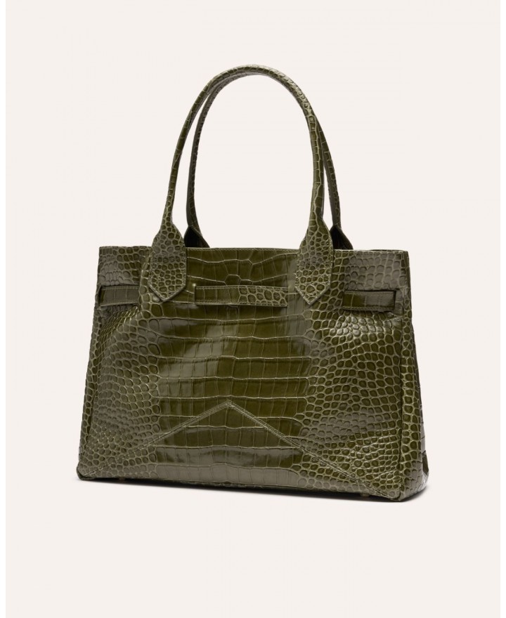 Ballantyne - Kate M Olive Crocodile Leather Bag for Women BLB993 SLE00 12590 CON