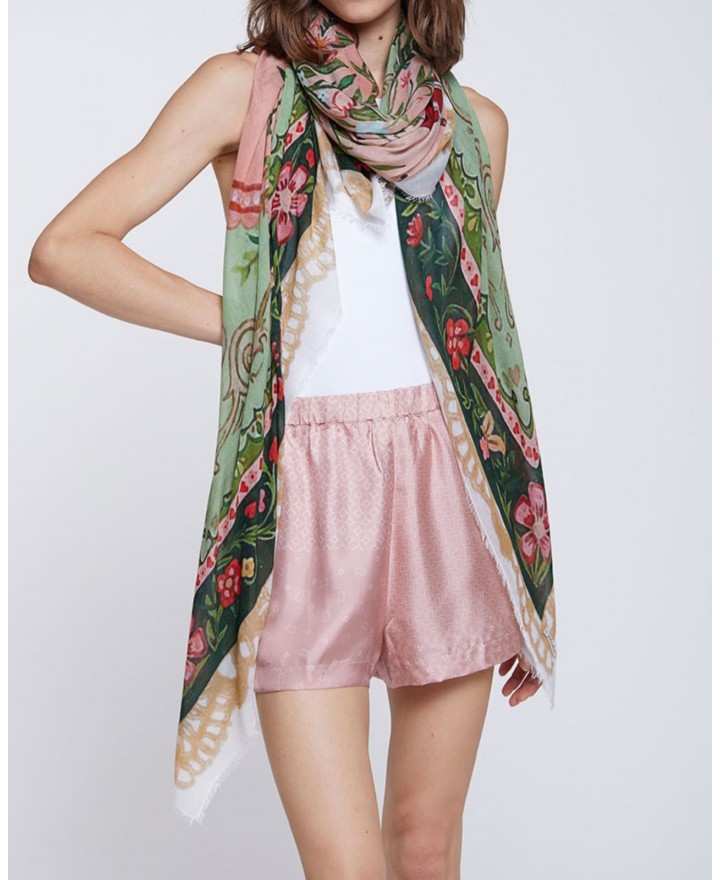 Faliero Sarti - Sciarpa Heart Verde Donna 2064 1530 VERDE P26