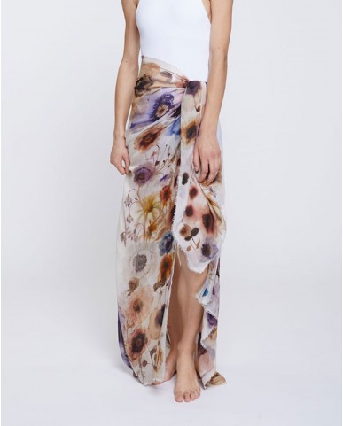 Faliero Sarti - Sciarpa Panse Beige Donna 2035 1170 BEIGE MULT P26