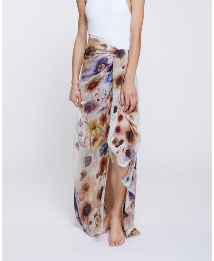 Faliero Sarti - Sciarpa Panse Beige Donna 2035 1170 BEIGE MULT P26