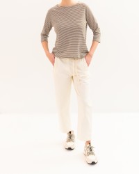 Aragona - Maglia Righe Noce/Beige Donna D3369TR 1424 BEIGE P26