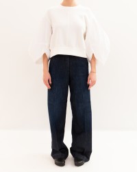 Meimeij - Women's White Puff Sleeve Blouse M6PC02 791 OFF WHITE P26