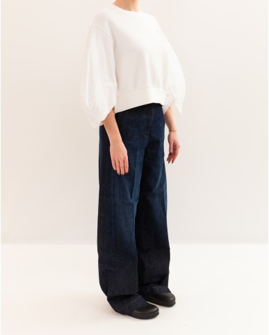 Meimeij - Women's White Puff Sleeve Blouse M6PC02 791 OFF WHITE P26