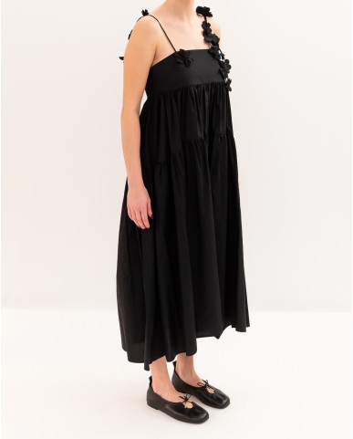 Meimeij - Abito Flower Nero Donna M6EA26 100 NERO P26