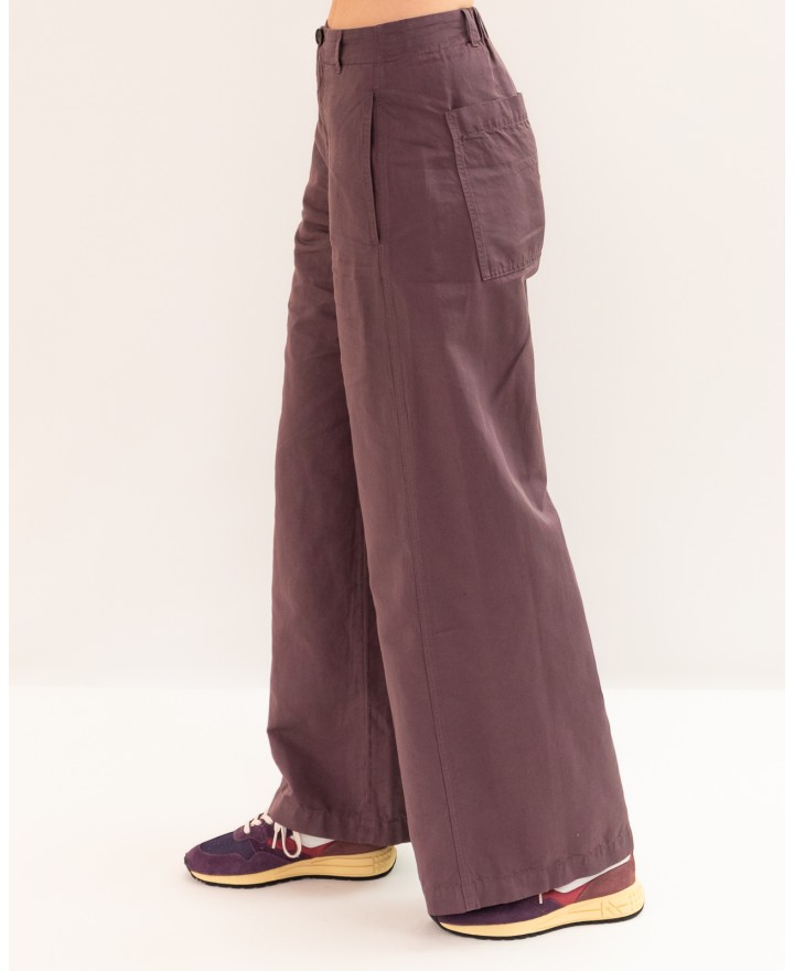 Tela - Pantalone Vanda Lino Viola Donna 140291 N001 P26