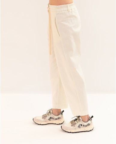 Tela - Pantalone Disco Bianco Donna 140290 A001 P26