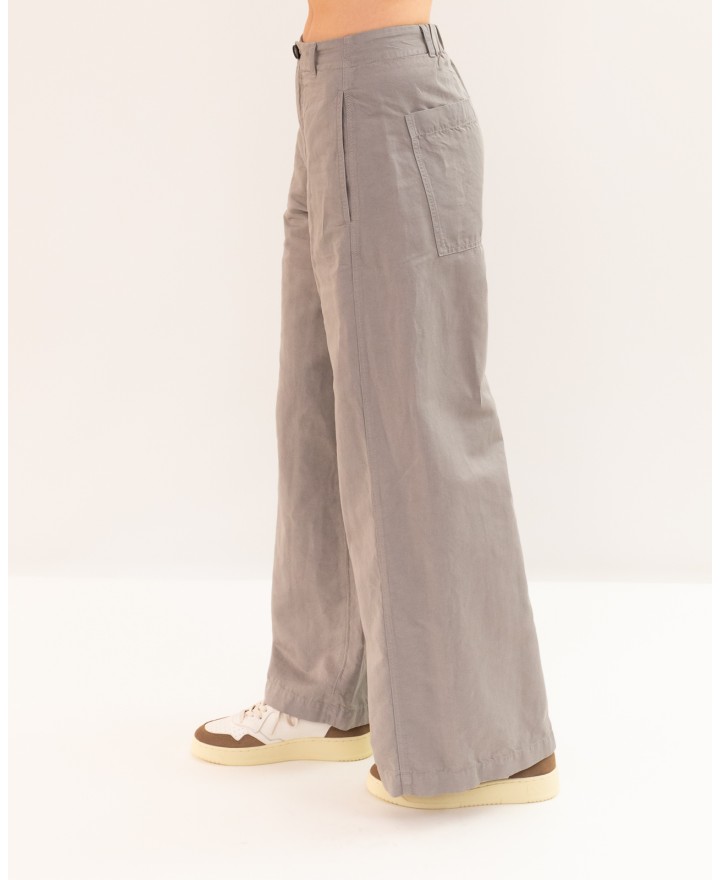 Tela - Pantalone Vanda Lino Grigio Donna 140291 V001 P26