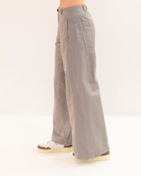 Tela - Pantalone Vanda Lino Grigio Donna 140291 V001 P26