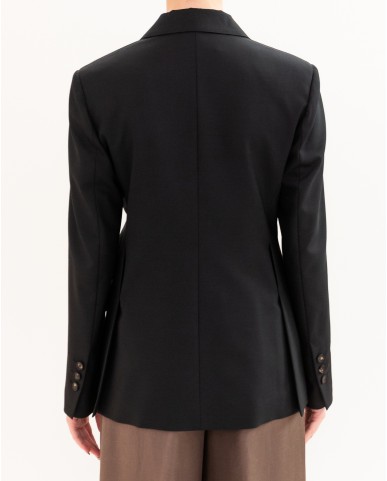 Tela - Women's Black Soho Double-Breasted Jacket 060132 X001 P26