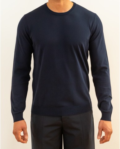 Roberto Collina - Men's Blue Crew Neck Sweater A10001 10 NAVY P26