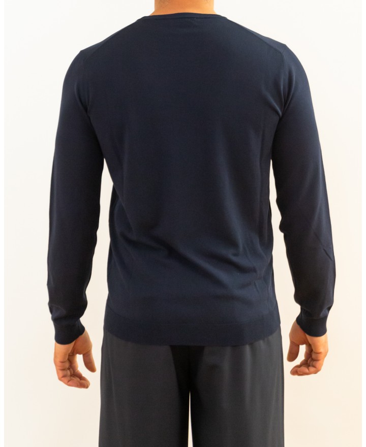 Roberto Collina - Men's Blue Crew Neck Sweater A10001 10 NAVY P26