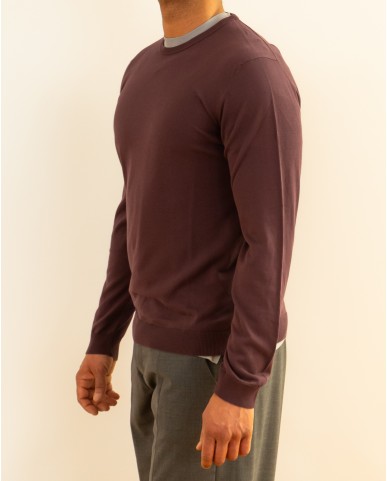 Roberto Collina - Maglia Girocollo Bordeaux Uomo A10001 37 FICO P26