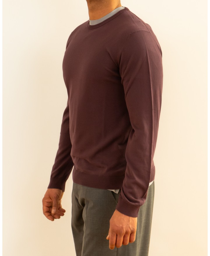 Roberto Collina - Maglia Girocollo Bordeaux Uomo A10001 37 FICO P26