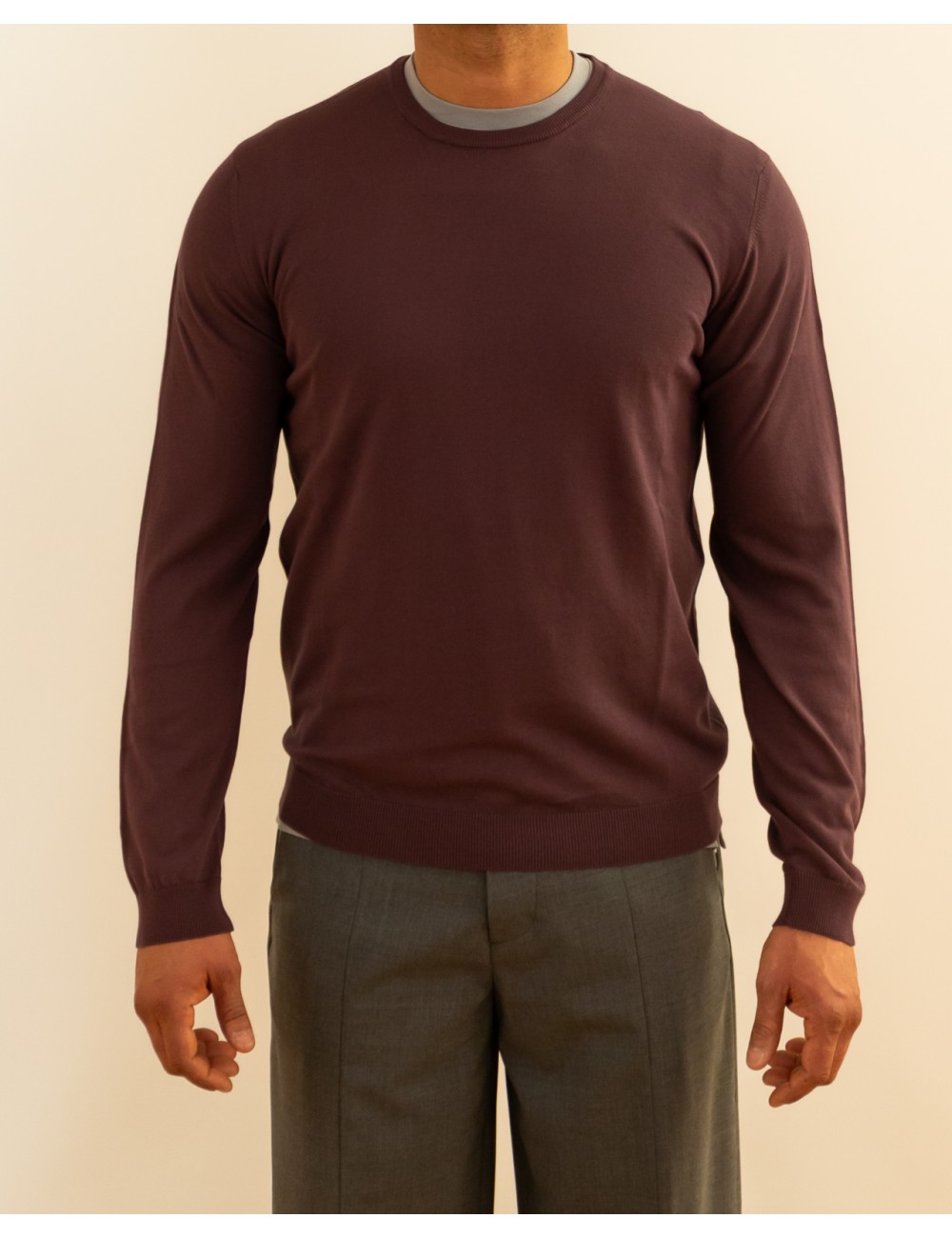 Roberto Collina - Maglia Girocollo Bordeaux Uomo A10001 37 FICO P26