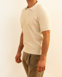 Roberto Collina - Polo Costine Ecru Uomo A13124 03 ECRU P26