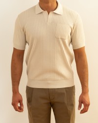 Roberto Collina - Polo Costine Ecru Uomo A13124 03 ECRU P26