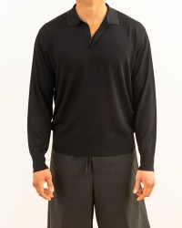 Roberto Collina - Polo Manica Lunga Nera Uomo A16004 09 NERO P26