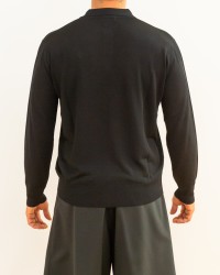 Roberto Collina - Polo Manica Lunga Nera Uomo A16004 09 NERO P26
