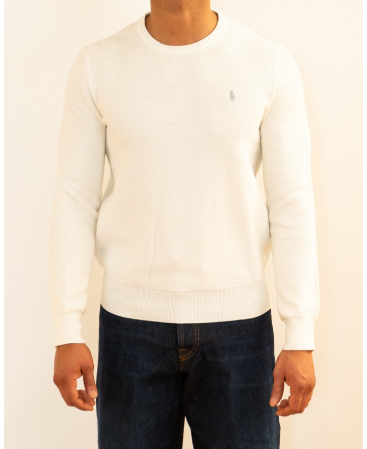 Polo Ralph Lauren - Men's White Honeycomb Knit Sweater 710918163504 P26