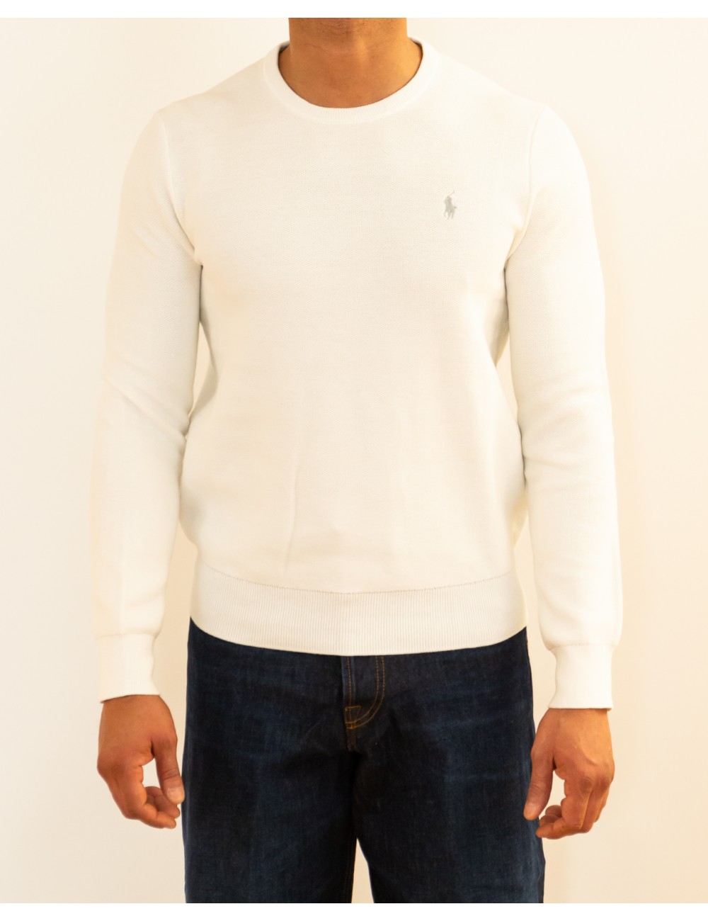 Polo Ralph Lauren - Men's White Honeycomb Knit Sweater 710918163504 P26