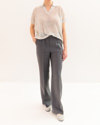 Peserico - Women's White Lurex Polo Shirt M99126F12 09321 900 P26