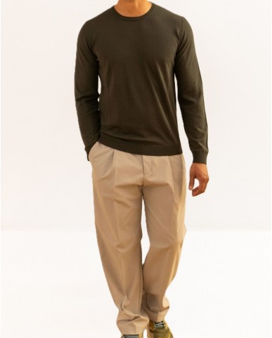 Roberto Collina - Men's Brown Crew Neck Sweater A10001 08 MORO P26