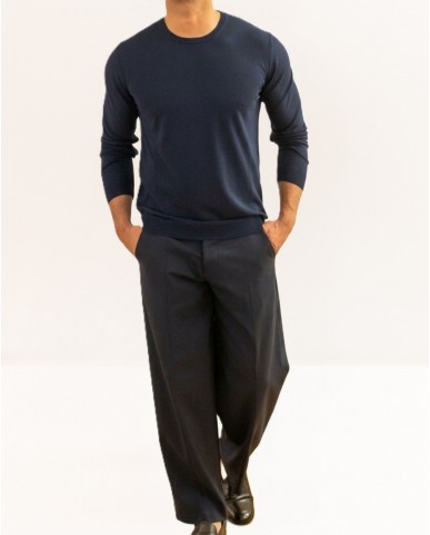 Roberto Collina - Men's Blue Crew Neck Sweater A10001 10 NAVY P26