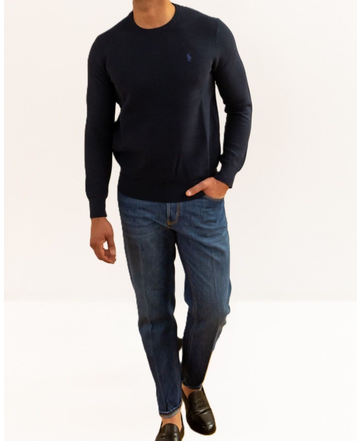 Polo Ralph Lauren - Maglia Nido d'Ape Blu Uomo 710918163001 P26